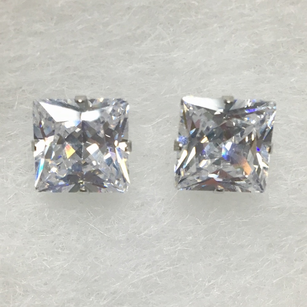 Princess cut studs